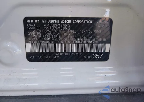 2017 Mitsubishi Outlander Sport 2.0 Es from USA, damaged, VIN JA4AP3AU8HZ062301